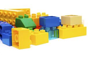 Plastic elements blocks for the designer photo