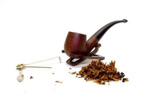 Wooden pipe for tobacco smoking photo