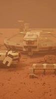 Martian colony base and rover on Mars planet video