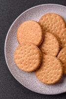 Round dotted snack snack cookies with cream photo