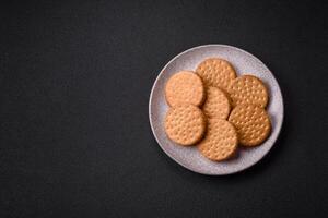 Round dotted snack snack cookies with cream photo