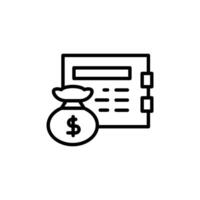save deposit box outline icon pixel perfect design good for website or mobile app vector