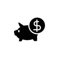 piggy investmen solid icon design good for website or mobile app vector
