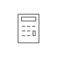 calculator symbol of accounting outline icon thin design good for website or mobile app vector