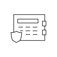 save deposit box and shield outline icon thin design good for website or mobile app vector