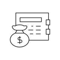 save deposit box outline icon thin design good for website or mobile app vector