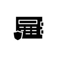 save deposit box and shield solid icon design good for website or mobile app vector