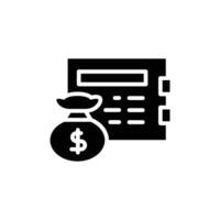 save deposit box solid icon design good for website or mobile app vector
