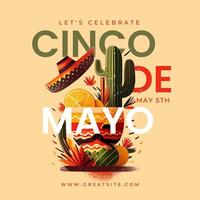 Minimalist Cinco De Mayo Instagram Post template