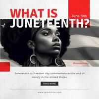 Red Minimalist Juneteenth Instagram Post template