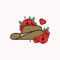 Anzac Day Illustration Design with groovy style vector