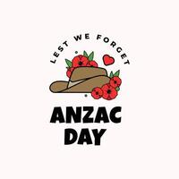 Anzac Day Illustration Design with groovy style vector