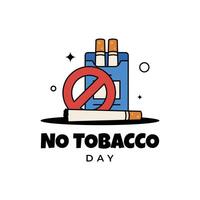 World No Tobacco Day Design Illustration with retro style vector