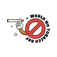 World No Tobacco Day Design Illustration with retro style vector