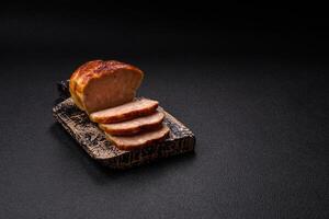 Delicious roll or homemade minced chicken sausage photo