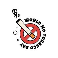 World No Tobacco Day Design Illustration with retro style vector