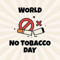 World No Tobacco Day Design Illustration with retro style vector