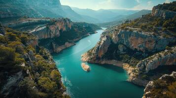 the beautiful landscape of the canyons of the algarve photo