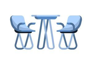 Set of modern chairs and tables. Furniture for office, cafe, Restaurant. Home kitchen interior vector