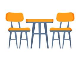 conjunto de moderno sillas y mesas. mueble para oficina, cafetería, restaurante. hogar cocina interior vector