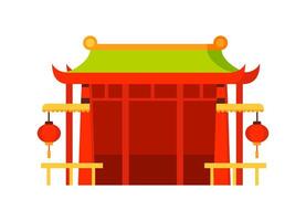 Traditional chinese buildings. China town city. Japan building architecture vector