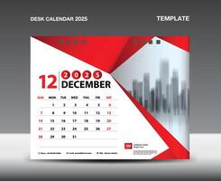 calendario 2025 año modelo vector- diciembre 2025 año, escritorio calendario 2025 diseño, semana empieza domingo, planificador, papelería diseño, volantes, calendario impresión, degradado polígono antecedentes concepto vector