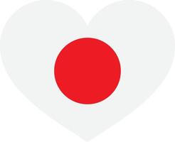 Japón bandera corazón . Japón amor símbolo . Japón bandera en corazón forma . ilustración vector