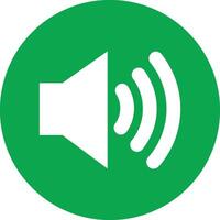 Green speaker icon . Voice icon on green circle . Sound icon . Audio icon vector