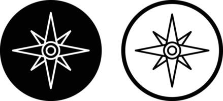 Compass icon set in two styles isolated on white background . illustration vector