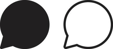 Speech bubble icon set in two styles isolated on white background . Chat icon vector