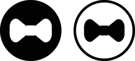Bow tie icon set in two styles isolated on white background . illustration vector