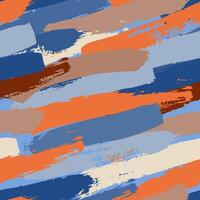 Blue Brown Brush Strokes Seamless Pattern Design vector