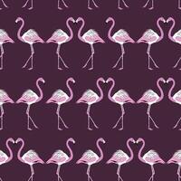 Maroon Pink Flamingo Background Pattern vector