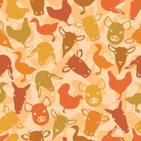 Autumn Color Farm Animal Pattern Design vector