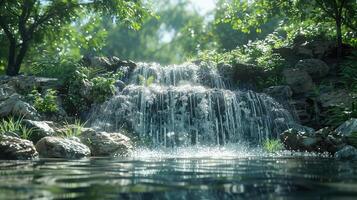 waterfall in the forest photo