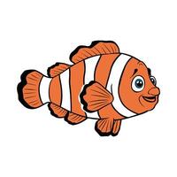 Cute cartoon clownfish. flat illustration white background vector