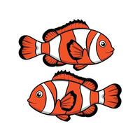 Cute cartoon clownfish. flat illustration white background vector