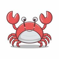 Colorful red crab illustration. Sea creature in flat design. Shell crab icon isolated on white background. vector