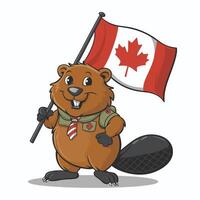 Beaver wild animal set illustration. Funny character in various poses cartoon design Isolated on white background. vector