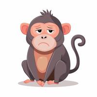 Flat baboon. illustration white background vector