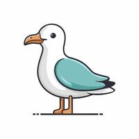 Flying seagulls Bird isolated on a white background. Soaring seabird. illustration in a flat style. vector