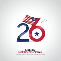 liberia independence day creative ads design. liberia independence day celebration, National Holiday on july 26. Waving flag. illustration. vector