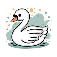 swans illustration isolated on white background vector