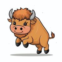 bison flat illustration on white background vector