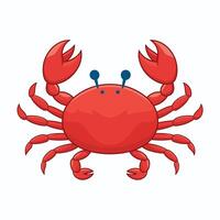 Colorful red crab illustration. Sea creature in flat design. Shell crab icon isolated on white background. vector