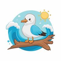 Flying seagulls Bird isolated on a white background. Soaring seabird. illustration in a flat style. vector