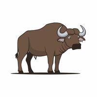 buffalo in flat style isolated on white background vector