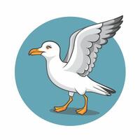 Flying seagulls Bird isolated on a white background. Soaring seabird. illustration in a flat style. vector