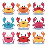 Colorful red crab illustration. Sea creature in flat design. Shell crab icon isolated on white background. vector