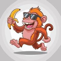 Flat baboon. illustration white background vector